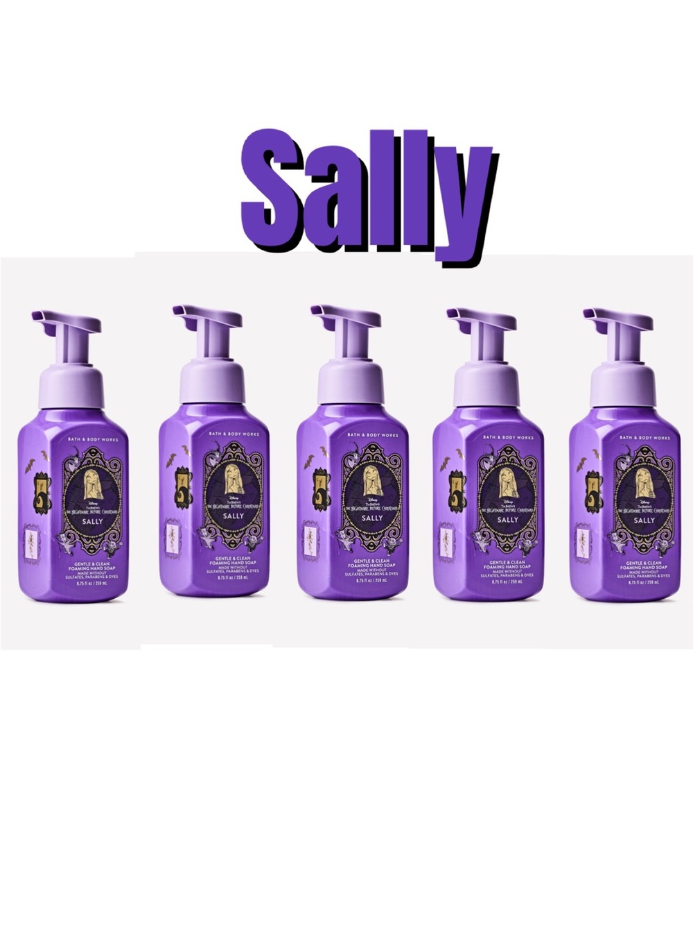 BBW DISNEY THE NIGHTMARE BEFORE CHRISTMAS SALLY Foaming Hand Soap lot of 5